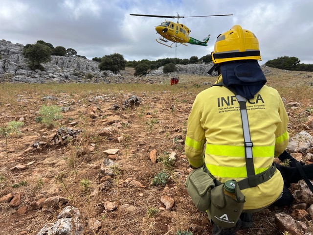 Isa at work. She is still the only female firefighter at the Ronda operations centre. Photo © Isa Moreno/INFOCA